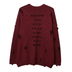 Discount Reaper Ripped Knit Sweater Sweaters