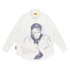 Outlet Portrait Button Long Sleeve Shirts