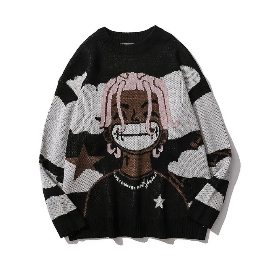 Best “Smile” Anime Knit Sweater Sweaters
