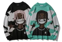 Best “Smile” Anime Knit Sweater Sweaters