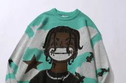Best “Smile” Anime Knit Sweater Sweaters