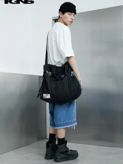 Clearance Washed Denim Distressed Messenger Bag Accessories