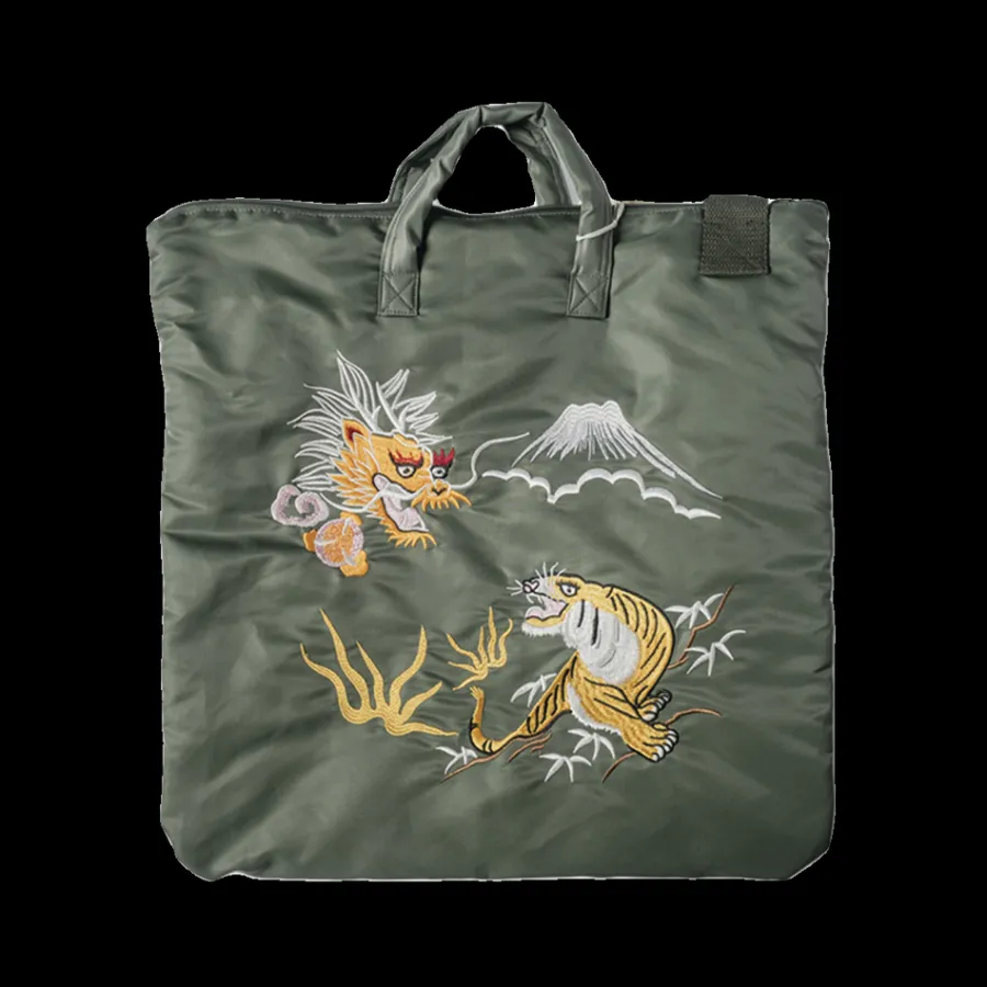 Online Vintage Style "Yokosuka" Embroidered Nylon Bag Accessories