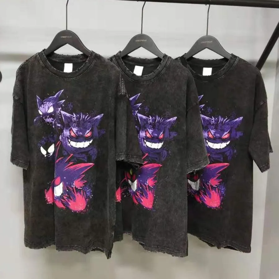 Outlet Vintage Washed "Ghosts" Oversized Tee T-Shirts