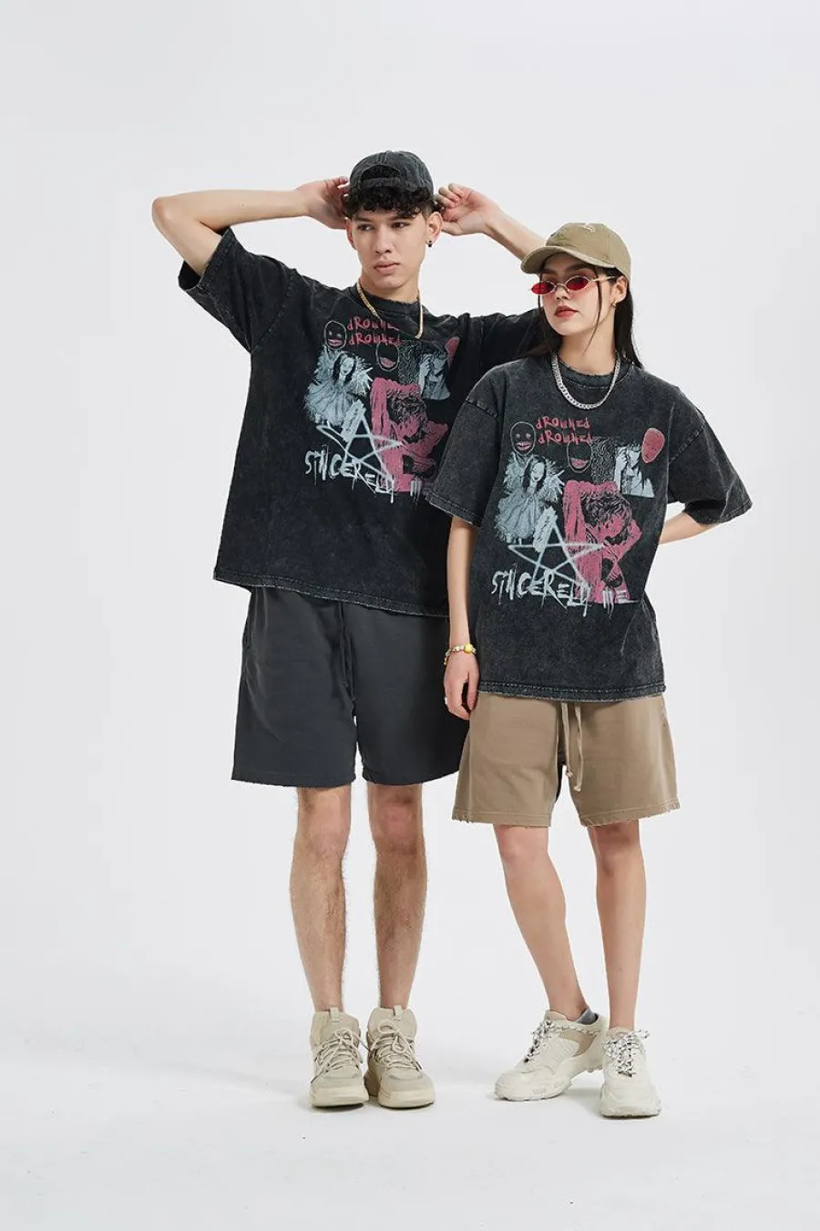 Outlet Vintage Washed "Tomie" Oversized Tee T-Shirts