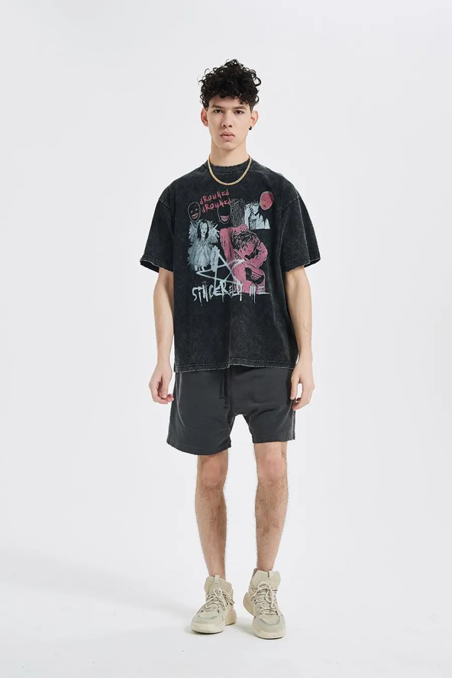 Outlet Vintage Washed "Tomie" Oversized Tee T-Shirts