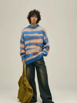 Fashion Double Striped Sweater Sweaters